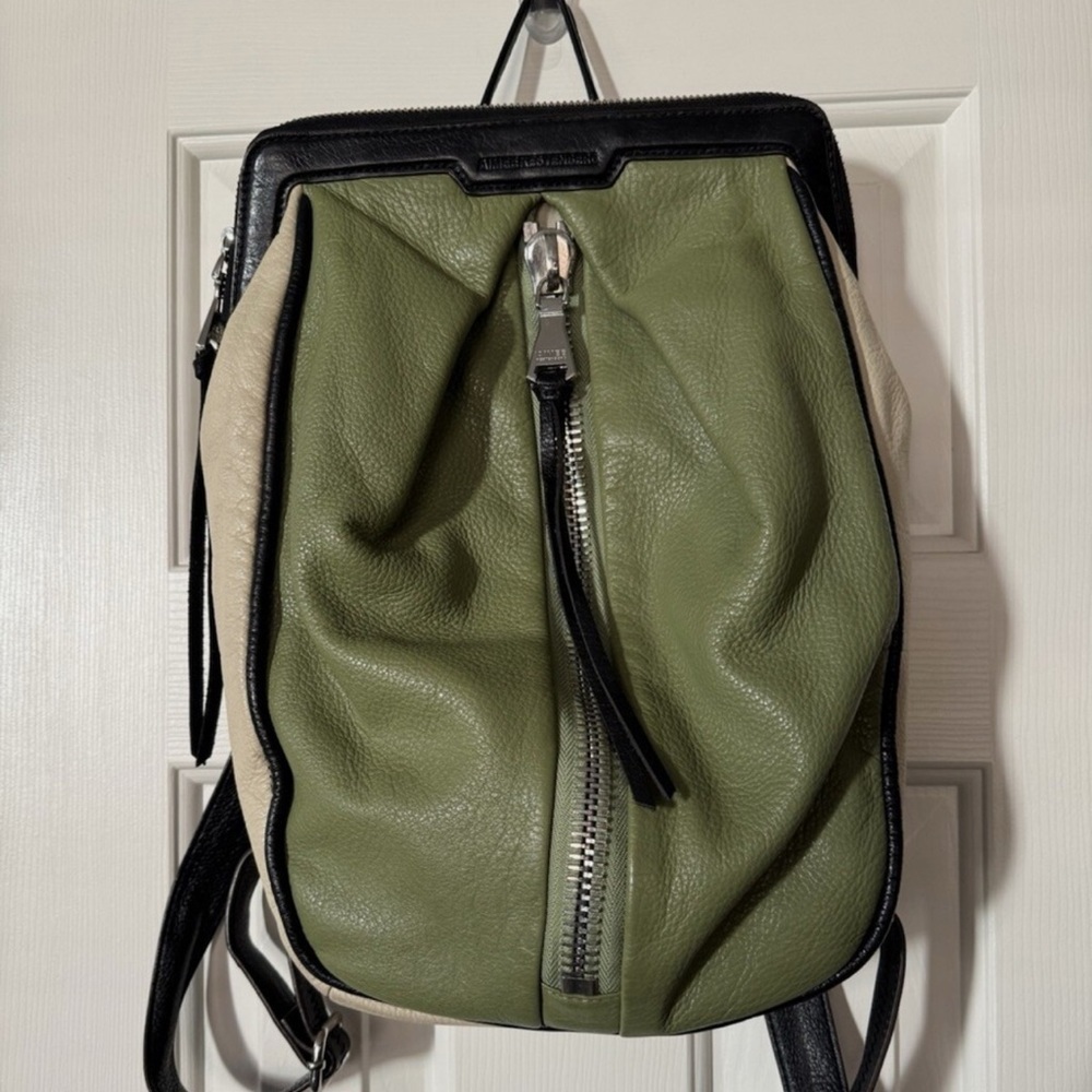 Aimee Kestenberg Leather Green and Black Backpack Bag